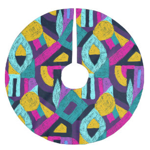 Retro doodles: geometrische pop kunst. kerstboom rok