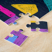 Retro doodles: geometrische pop kunst. legpuzzel (Zijkant)