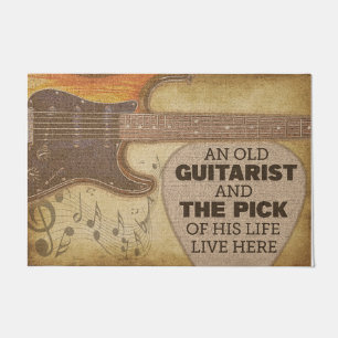 Retro Doormat, gitarist Mat, cadeau voor gitarist Deurmat