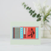 Retro doos van lucifers pop art briefkaart (Staand voorkant)