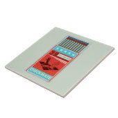 Retro doos van lucifers pop art tegeltje (Zijkant)