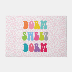 Retro "Dorm Sweet Dorm" Roze Cheetah Door Mat