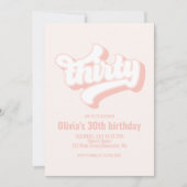 Retro Dortieth Birthday roze Kaart (Voorkant)