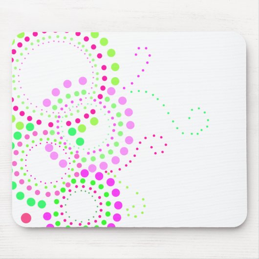 Retro Dot Flowers Mousepad Muismat (Voorkant)