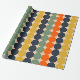Retro Dot Stripes Vintage Pattern Muted Colors Cadeaupapier