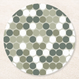 Retro dots pattern in green ronde kartonnen onderzetter
