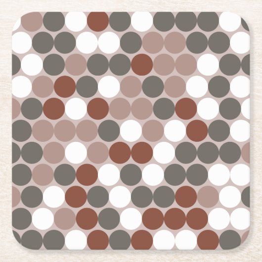Retro dots pattern vierkante kartonnen onderzetter (Voorkant)