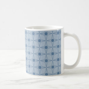 Retro Dotted Star-Mok, blauw Koffiemok