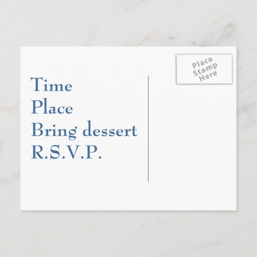 Retro Double Diamond Bleu Dîner Invitation (Dos)