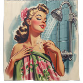 Retro Douche Pin Up Douchegordijn (Voorkant)