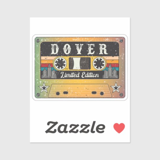 Retro Dover Delaware City Sticker (Vel)