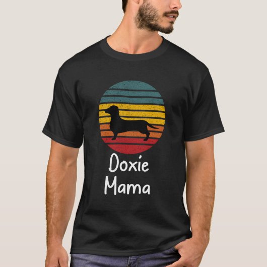 Retro Doxie Mama Teckel Mom Hondenliefhebber F T-shirt (Voorkant)