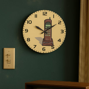 Retro draadloze telefoon Vintage 90s Grote Klok