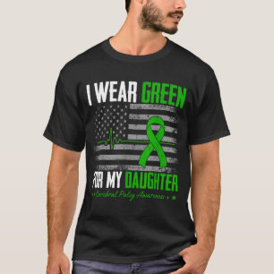 Retro draag groen voor dochter hersenverlamming t-shirt