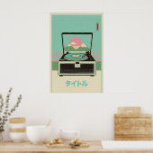 Retro Draaitafel Kunstprint Japan Mid-Century Poster (Keuken)