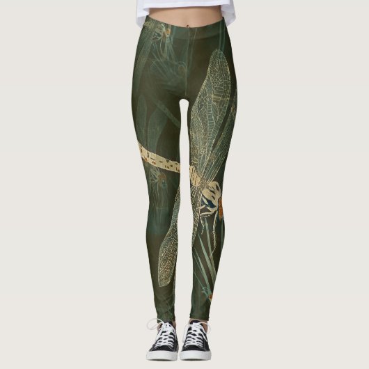 Retro Dragonflies Leggings (Voorkant)