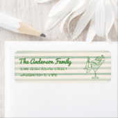 Retro Drawn Green Santa Claus Merry Christmas Fun Etiket (Insitu)