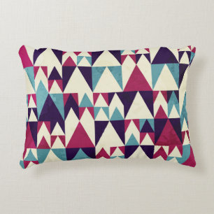 Retro driehoek geometrisch naadloos patroon accent kussen