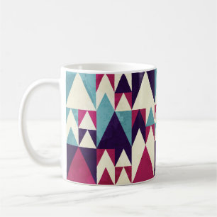 Retro driehoek geometrisch naadloos patroon koffiemok