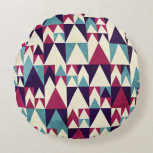 Retro driehoek geometrisch naadloos patroon rond kussen