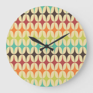 Retro driehoeken: Geometrische patroon Throwback Grote Klok