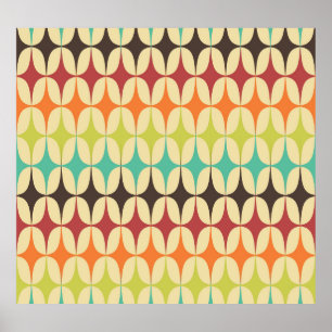Retro driehoeken: Geometrische patroon Throwback Poster