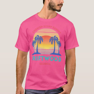 Retro Driftwood Beach koesteren elke zonsondergang T-shirt