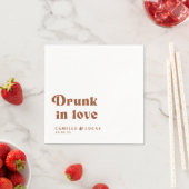 Retro Drink in Love Personalized Napkins Servet (Insitu)