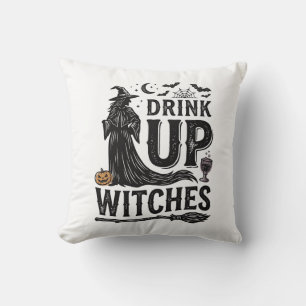 Retro Drink Op Heksen Halloween Shirt Ontwerp_1 Kussen