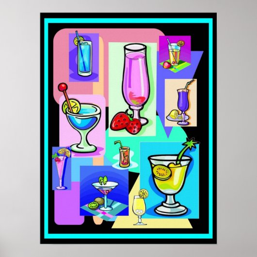 Retro-Drinken Poster (Voorkant)