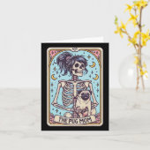 Rétro Drôle La Carte De Tarot De Maman Chien Pug S (Fleur jaune)