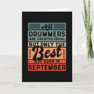 Retro  Drummer Birthday september Kaart