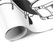 Retro Drummer Cadeaupapier (Rol Hoek)