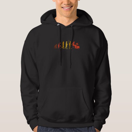 Retro Drummer Evolution Drummer Hoodie (Voorkant)