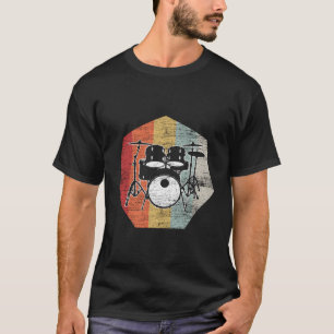 Retro Drummer Muziek Muziekinstrument Gift Drums T-shirt
