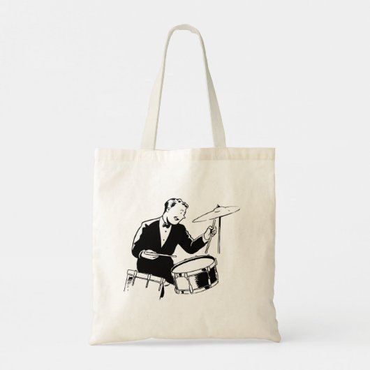 Retro Drummer Tote Bag (Achterkant)