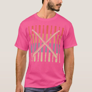Retro Drumsticks Drumspeler Percussie Drummer D T-shirt