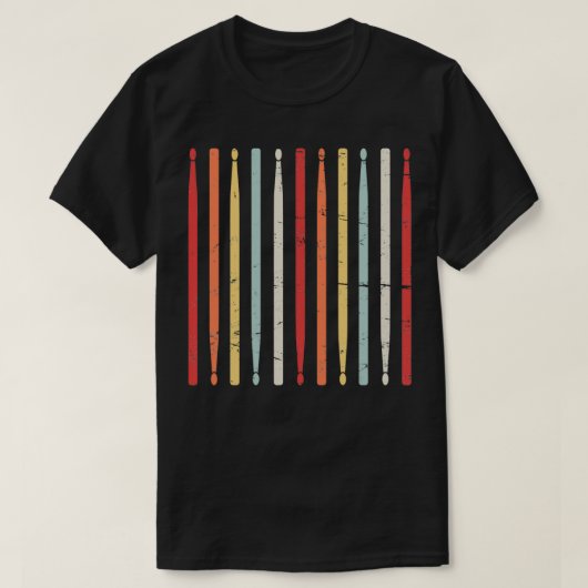 Retro drumtikken markeren doorsnede t-shirt (Design voorkant)