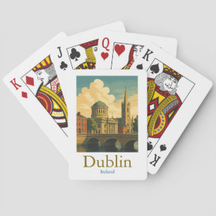 Retro Dublin Ierland Reizen kunstwerk Pokerkaarten