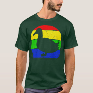 Retro Duck Duck Silhouette Farmer Animal L T-shirt