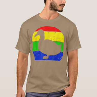 Retro Duck  Duck Silhouette Farmer Animal L T-shirt