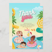 Retro duik in vijf 5e verjaardag bedankkaart (Voorkant / Achterkant)