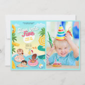 Retro duik in vijf 5e verjaardag kaart (Voorkant)