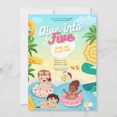 Retro duik in vijf 5e verjaardag kaart (Voorkant)