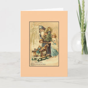Retro Duitse Fröhliche Weihnachten Kerst Kaart