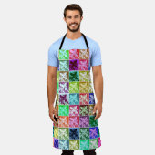 Retro Duitse Herder Hond Pop Kunst All-Over-Print Schort (Gedragen)