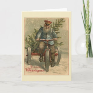 Retro Duitse Kerstkaart van Fröhliche Weihnachten Feestdagen Kaart