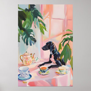 Retro Duitse Korthaar Pointer Poster, Duits Poster