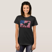 Retro Duitse kortharige pointer 4 juli Ameri T-shirt (Voorkant volledig)