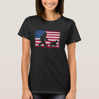 Retro Duitse Wirehaired Pointer 4 juli Amerikaanse T-shirt